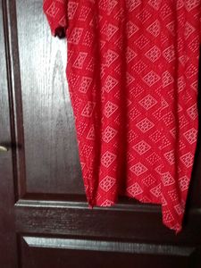 Red Cotton  Kurta