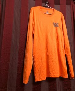Hanes Long Sleeve Orange T Shirt