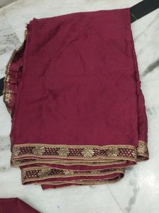 Maroon Embroidered Kurta Set