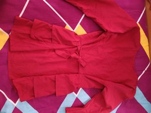 Red Embroidered Kurta/top