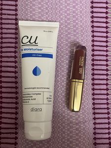 moisturiser and lipstick