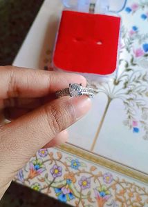 Yellow Chimes Crystal Solitaire Ring (Silver)