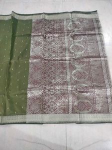 Elegant Olive Green Saree