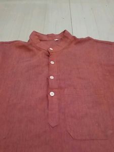 Khadi Reddish Brown Kurta Comfortable