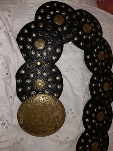 Y2k Vintage Disc Leather Belt