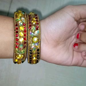 Colourful Pearl Bangles