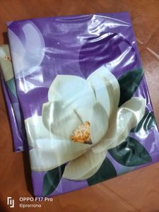 Long Lavender Table Cloth With Eligent Flowers