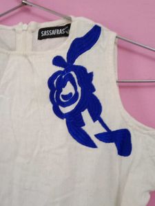 White Embroidered Midi Dress