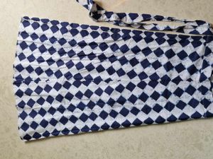 Indigo Wrap Around Skirt - Checkered