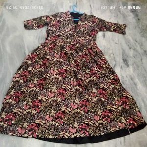 Heavy Floral Print Sequins Gown XXL