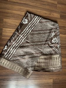 Brown Printed Saree