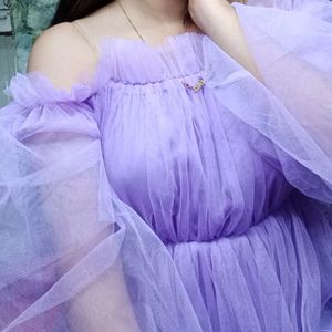 Purple Colour Net Top