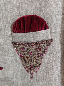 Elegant Beige Sherwani with Red Embroidery