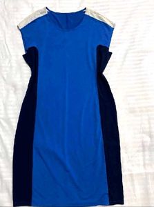 Stylish Blue Dress Stretchy 34-38