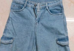 Light Wash Cargo Jeans