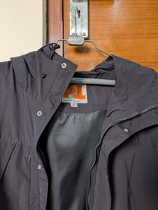 Black Double Zipper Hoodie Jacket