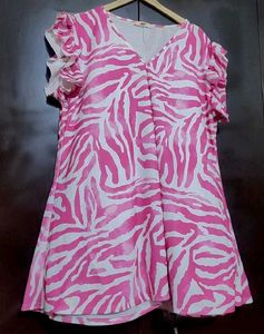 Megenta & White Printed Top For 46 Bust