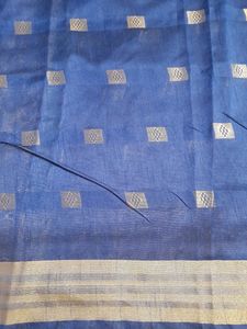 Peacock Blue Grand Saree with Contrast Blouse