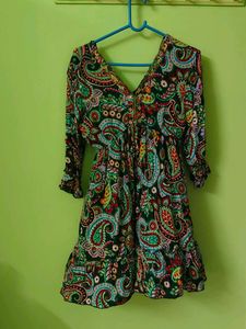 Paisley Print Mini Dress