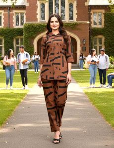 Brown Cord Set with Margin