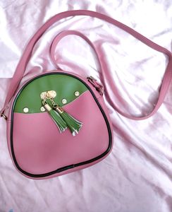 Aesthetic Pink Women Crystal Sling Bag