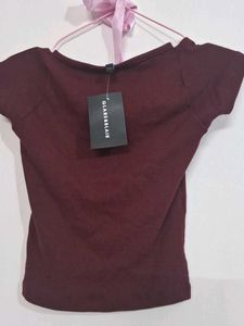 Maroon Crop Top