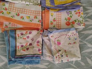 6 Floral Handkerchiefs