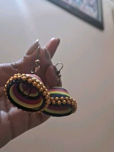 Striped Jhumka Earrings