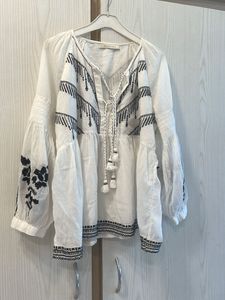 Embroidered Peasant Top