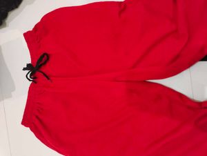 Red fleece Casual joggers