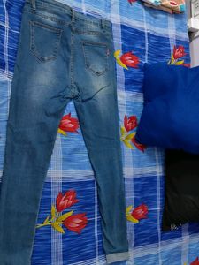 Blue Denim Ankle Length Jeans