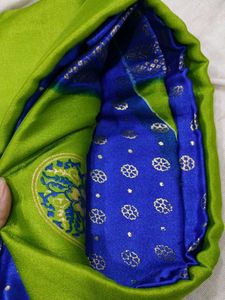 Elegant Green &amp; Blue Saree