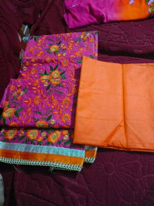 3 Piece Embroidery Work Unstitched Cotton Set
