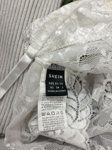 SHEIN Frenchy Casual Lace Ribbon Padded Camisole T