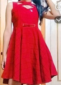 Exclusive Maroon Criss Cross Neck Dress