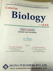 Concise Biology Icse Class 10 Selina Publications
