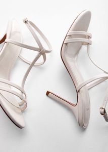 MANGO White Strappy Heels