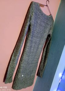 bodycon mini semi woolen type shining dress