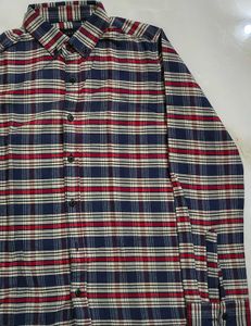 SKATES Plaid Flannel Shirt – XS – Red, Navy, Cream