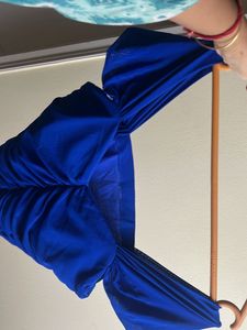 Blue Ruched Crop Top