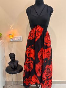 Rose Print Maxi Dress