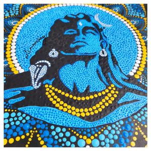 Handcrafted Lord Shiva Dot Mandala Art ☘️
