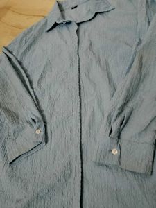 Blue Shirt Style Top