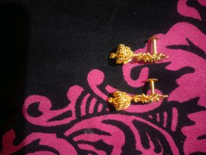 Gold Jhumka Earrings
