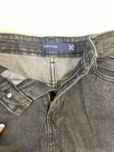 Black Denim Mini Skirt