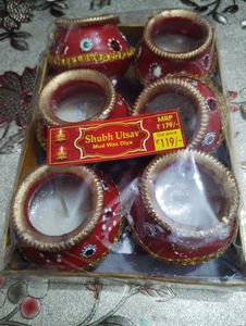 Matka Mud Wax Diyas Pack Of 6