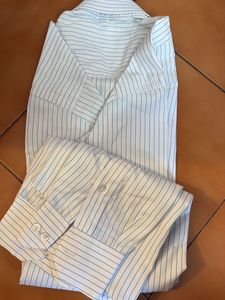 Men Strips White Shirt