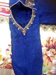 Blue Floral Kurta Set