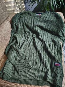 Green Cable Knit Sweater Brand New