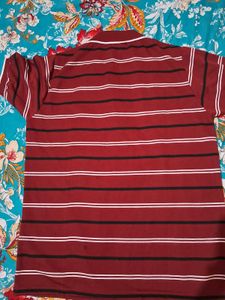 Striped Maroon Polo Shirt
